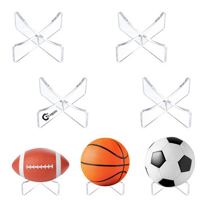 Acrylic Ball Stand for Display, Clear Storage Holder for Football Basketball
