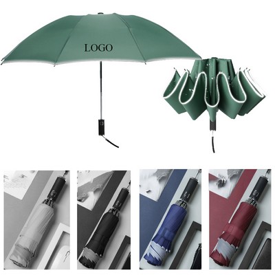 Automatic 10 Ribs Reverse Umbrella With Reflective Strip