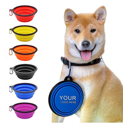 12 Oz.Collapsible Silicone Pet Bowl W/ Carabiner