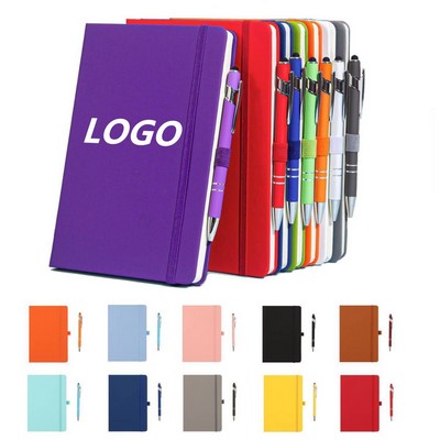 A5 Elastic Band Notebook & Touch Ballpoint Pen