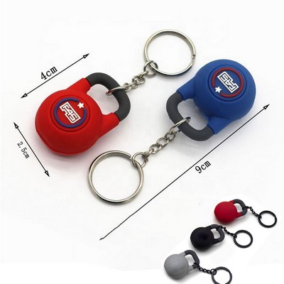 Kettlebell Silicone Weightlifting Gym Keychain