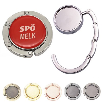 Metal Table Side Round Foldable Handbag Hanger