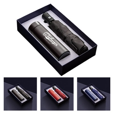 Collapsible Umbrella with Thermal Bottle