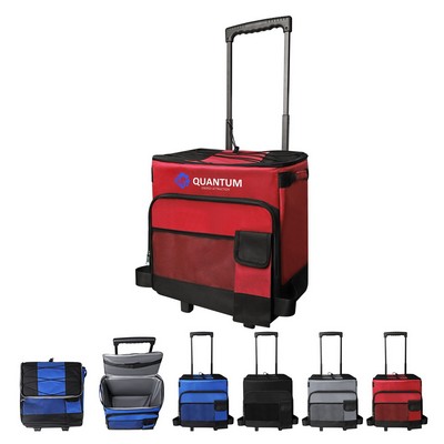 Collapsible Rolling Insulated Cooler Bag Cart W/ Wheels