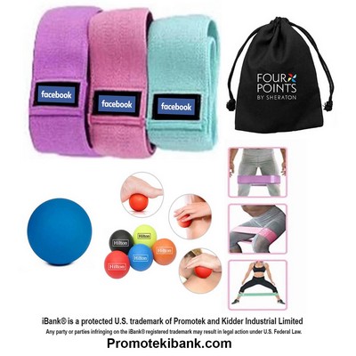 iBank ® Fabric Resistance Band + Massage Ball