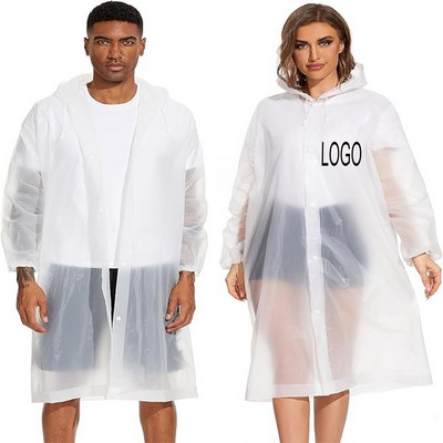 Reusable EVA Rain Poncho with Hood