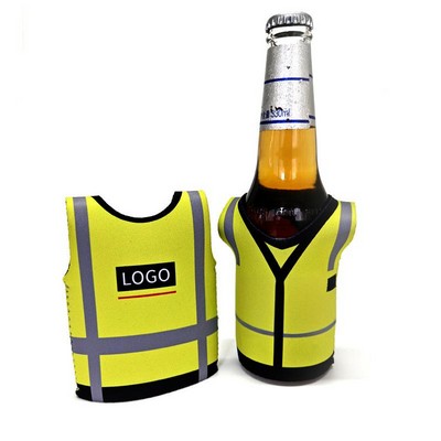 Safety Vest Shaped Can Cooler Sleeve