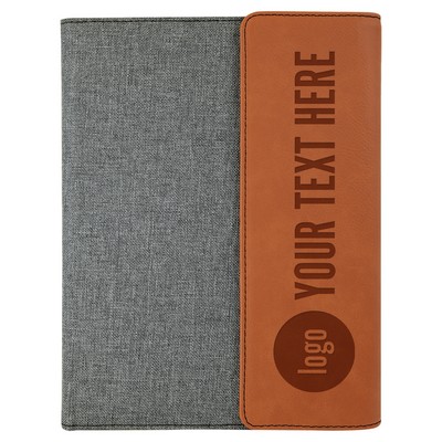 Rawhide Leatherette Gray Canvas Portfolio w/ Notepad