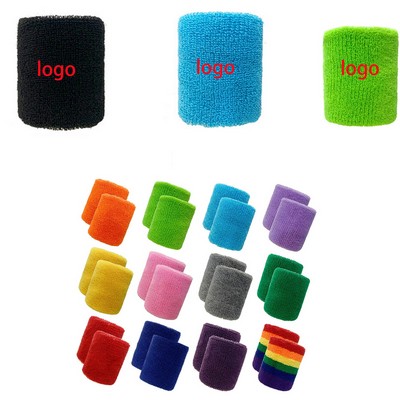 Absorbent Cotton Terry Cloth Sweatband For Wrist Support