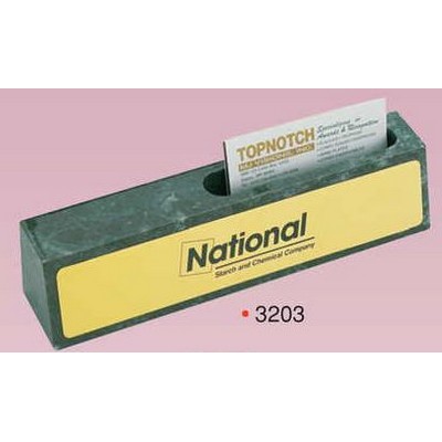 Green Marble Name Card Holder w/Brass Plate - ON SALE, LIMITED STOCK