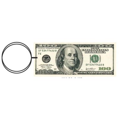 Hundred Dollar Bill Key Chain w/Clear Mirrored Back (12 Square Inch)