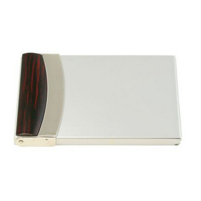Metal Business Card Case with Acrylic Wooden Finish Edges