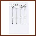 3" Stainless Steel Cocktail Pick W/ 3/4" Topper