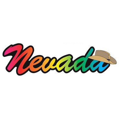 Nevada w/ Cowboy Hat Magnet w/ Full Magnetic Back (3 Square Inch)