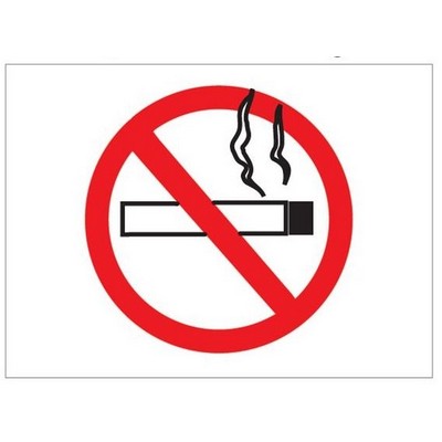 No Smoking Sign Rectangle Badge w/ Bar Pin (2"x3")