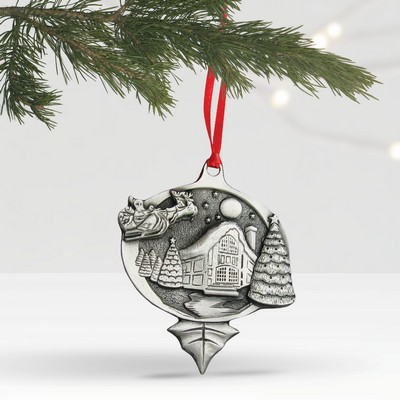 Santa Sled Scene Ornament (2" x 2")