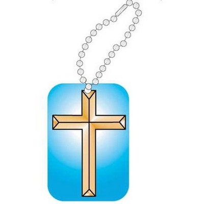 Gold Cross Promotional Key Chain w/ Black Back (4 Square Inch)