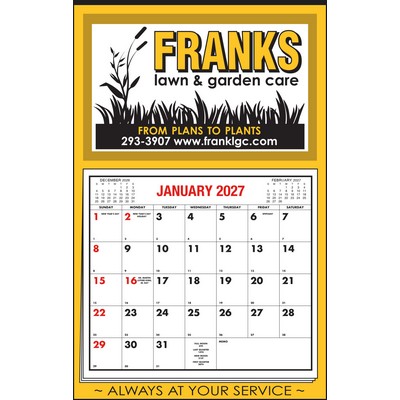 2 Color Imprint Border Apron Calendar