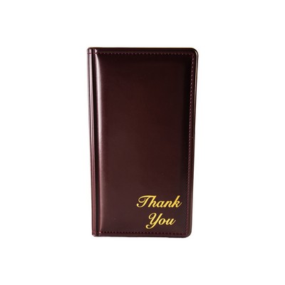"Thank You" Wine Red Padded Guest Check Presenter