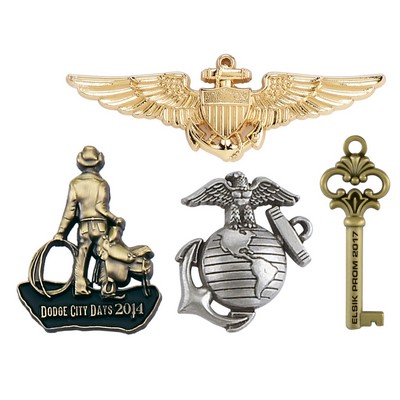 1" 3 D Antique Cast Lead-Free Lapel Pin
