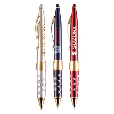America 250 Patriot Star Grip Twist Action Metal Ballpoint pen