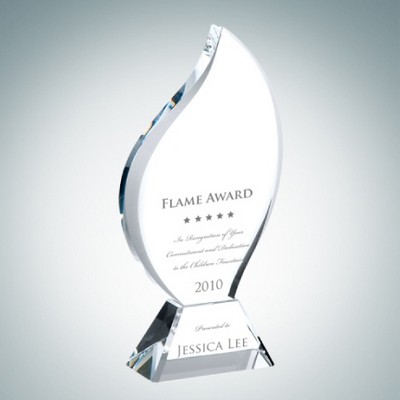 Flame Optical Crystal Award Plaque (Medium)