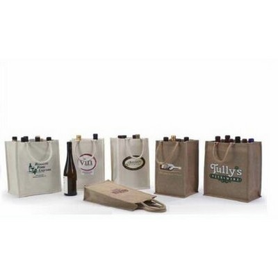 2 Bottle Canvas Tote Bag (8"x4"x14.5")