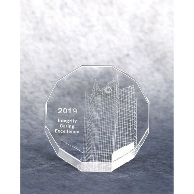 Multi-Faceted Crystal Paperweight - 4.5"