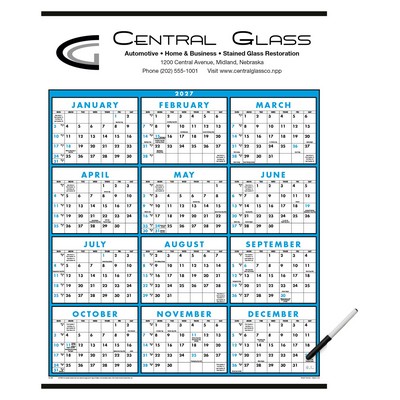 Triumph® Calendars Span-A-Year (Laminated with Marker) Calendar