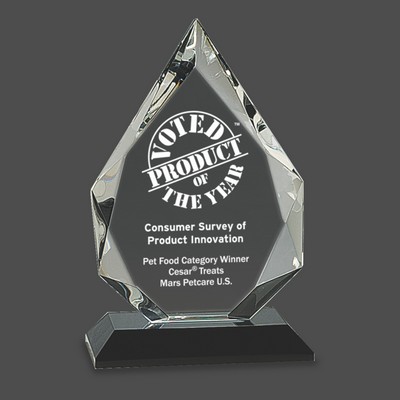 Diamond Crystal Award on Black Pedestal Base (8")