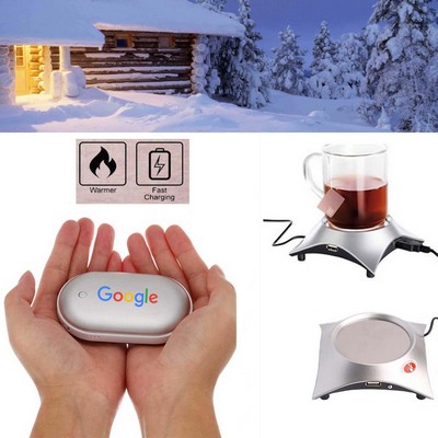 iBank ® Hand Warmer + 5200mAh Power Bank Charger + Cup Warmer (Silver)