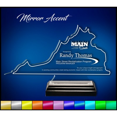 12" Virginia Clear Acrylic Award with Mirror Accent