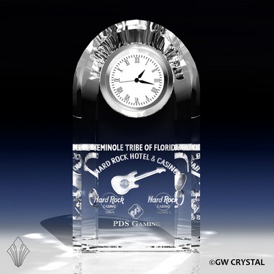Tower Crystal Clock (5" x 2 ¾" x 2")