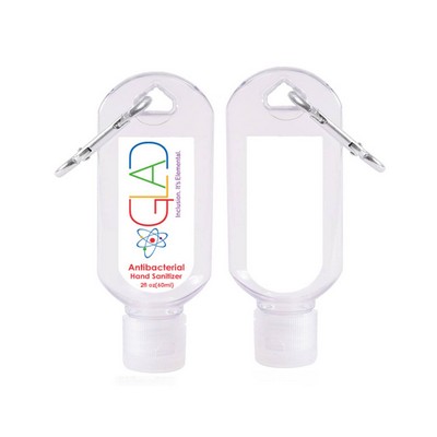 Hand Sanitizer Gel with Carabiner, 2 Oz. - Stock