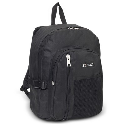 Everest® Backpack with Front Mesh Pocket, Black