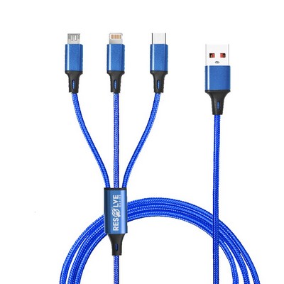 Taft Avenue 3" 1 Nylon Braided Charging Cable