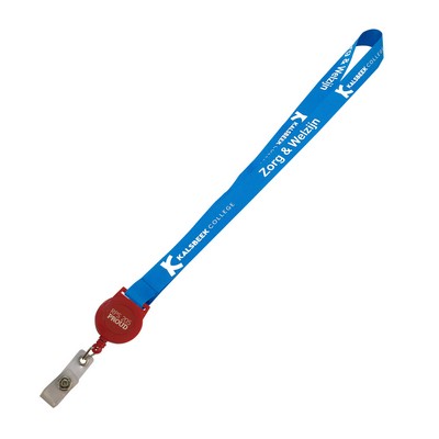 5/8" Polyester Lanyards W/Round Economy Badge Reel