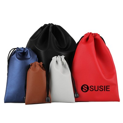 Mini PU Leather Waterproof Drawstring Bag