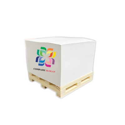 3inx3" Non-Adhesive Note Cubes with Wooden Pallet