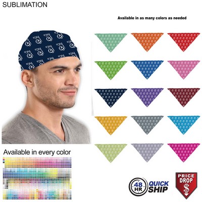 48 Hr Quick Ship - Team building Colored Triangle Bandanna, Sublimated Edge to Edge (32"x22"x22")