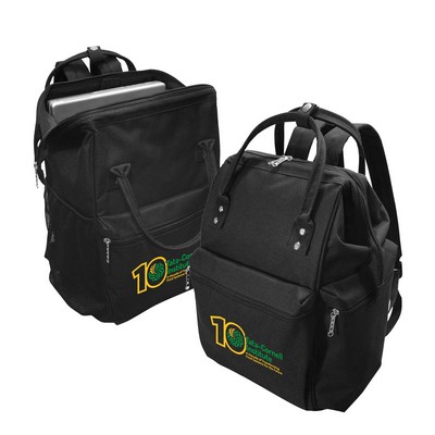 600D Polyester Wide Mouth Laptop Backpack