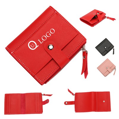 Pu Credit Card Wallets W/Snap Closure