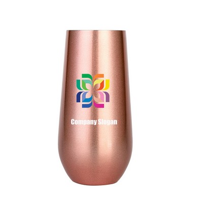 6oz Double Insulated Champagne Flute Tumbler with Lid
