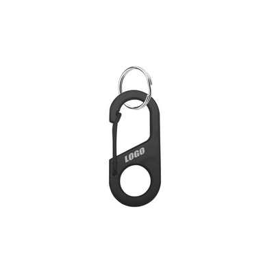 Sleek Black Oval Shaped Key Holder Carabiners