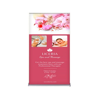 48"W x 80"H Monza Trak Retractable Banner Stand Kit, Premium Film