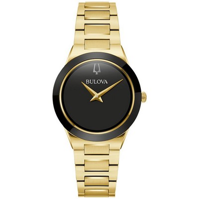 Bulova Watches Ladies' Modern Millennia Stainless Steel Bracelet Watch - Black Dial