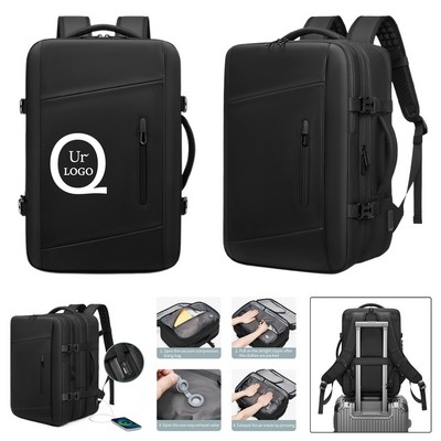 Compression Backpack W/ Usb Port And Tsa Lock