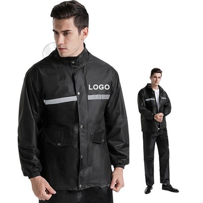 Men's Breathable Raincoat with Reflective Stripes
