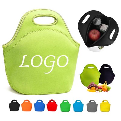Lightweight Reusable Zippered Neoprene Lunch Bag Tote