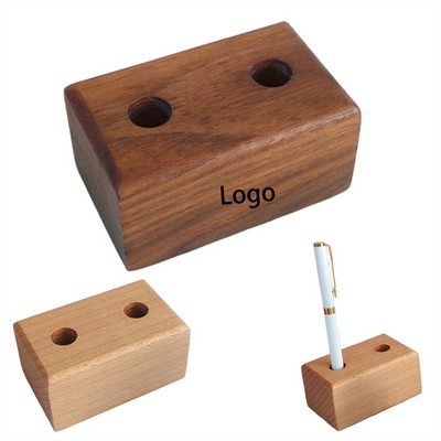 Solid Wood Two-hole Pen Holder